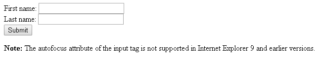 HTML autofocus input attribute