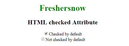 HTML checked attribute