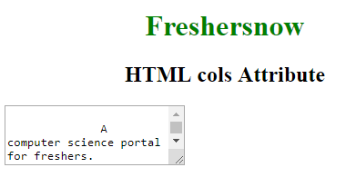 HTML cols attribute