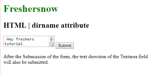 HTML dirname textarea element 