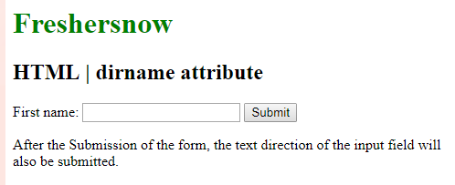 HTML dirname attribute