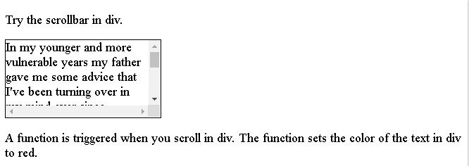 HTML onscroll attribute