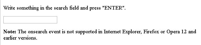 HTML onsearch attribute