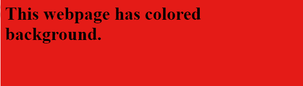 HTML bgcolor red