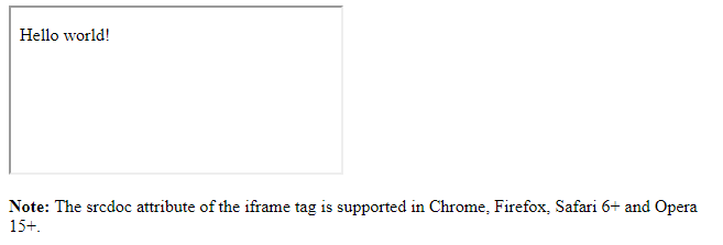 HTML srcdoc attribute