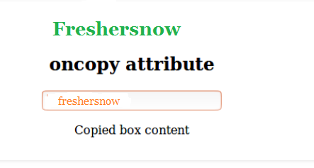 html oncopy attribute