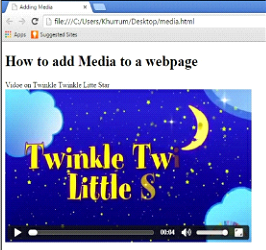 Embedding HTML5 Video Example Output