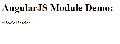 Angular JS Module with Controller Example Output