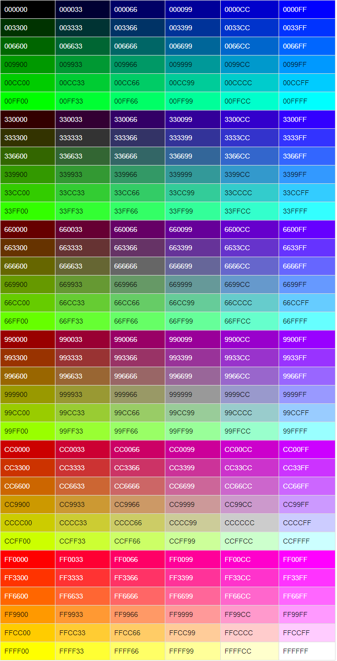 hexadecimal colors