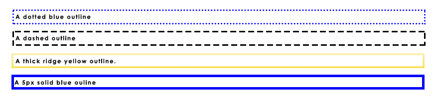 Shorthand Outline Property Example Output