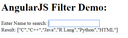 The Filter Example Output