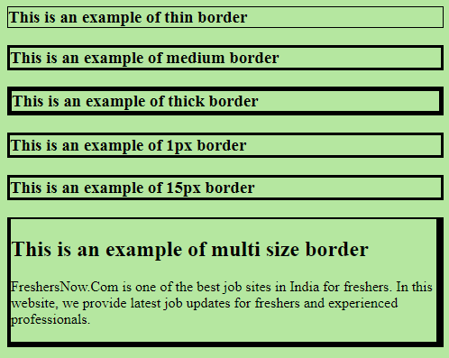 Border Width Example Output