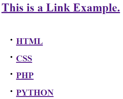 link example output