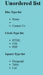 list style type number