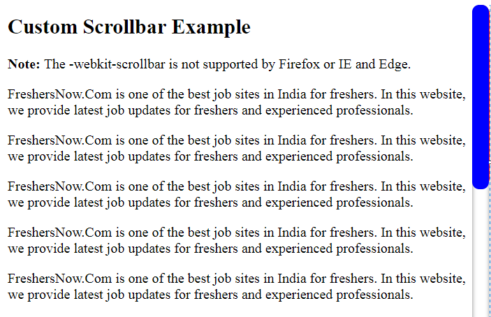 CSS Scrollbar Example Output