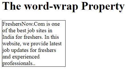 CSS Word Wrapping  Example Output