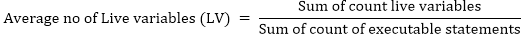 Data Structure Metrics - Usage of Data within Module formula