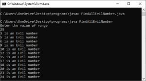 Evil Number in Java